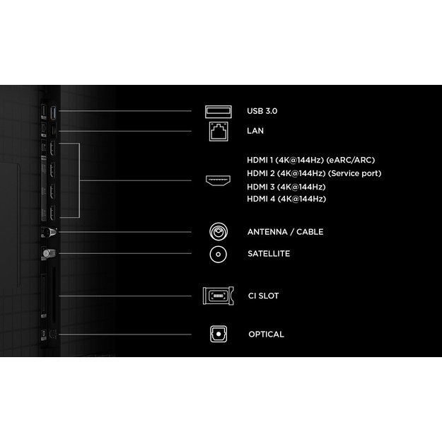 TCL C8L 65C8L TV 165.1 cm (65 ) 4K Ultra HD Smart TV Wi-Fi Black 6000 cd/m&sup2;