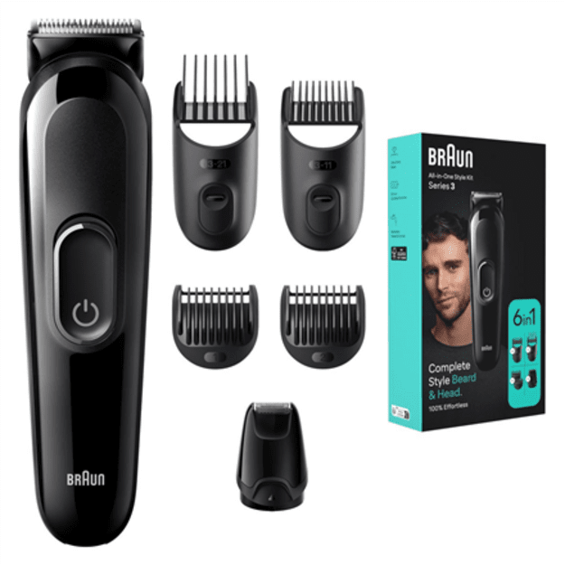Braun Trimmer | 6-in-1 Style Kit 3 MGK3410 | Cordless | Number of length steps 13 | Black