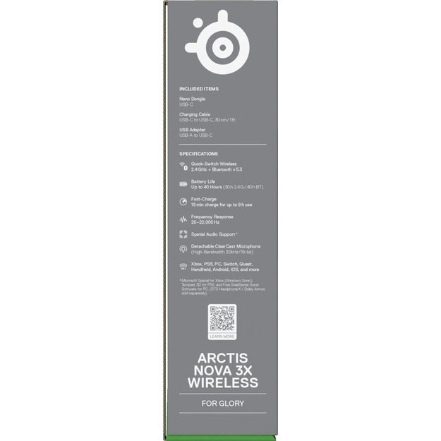 Steelseries Arctis Nova 3X Headset Wireless Head-band Music/Everyday Bluetooth Aqua colour