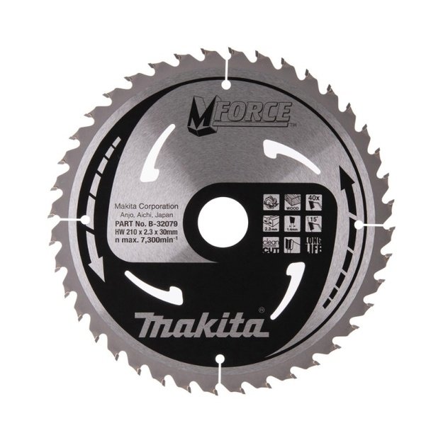 Pjovimo diskas MAKITA M-FORCE 210x30x2,3mm 40T 15&deg;
