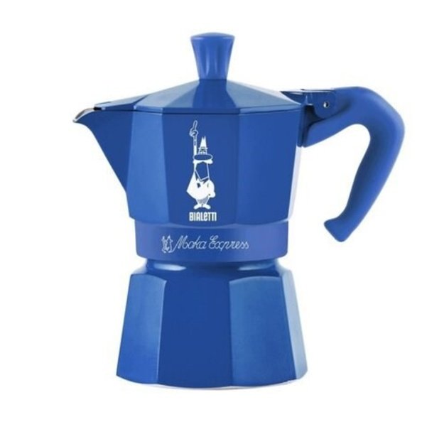 BIALETTI Moka Express 3-cup coffee maker 5464 - blue