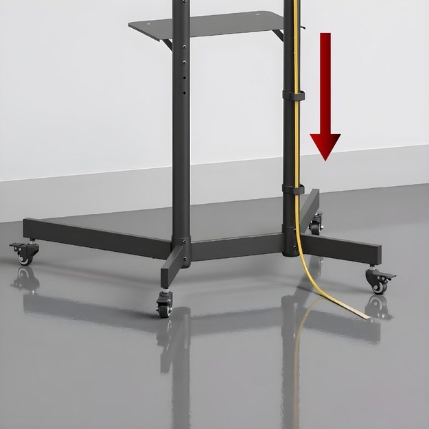 Maclean TV stand / cart, camera shelf, on wheels, 37-70 , max load 45kg/5kg shelf, max. VESA 600x400, MC-113 B