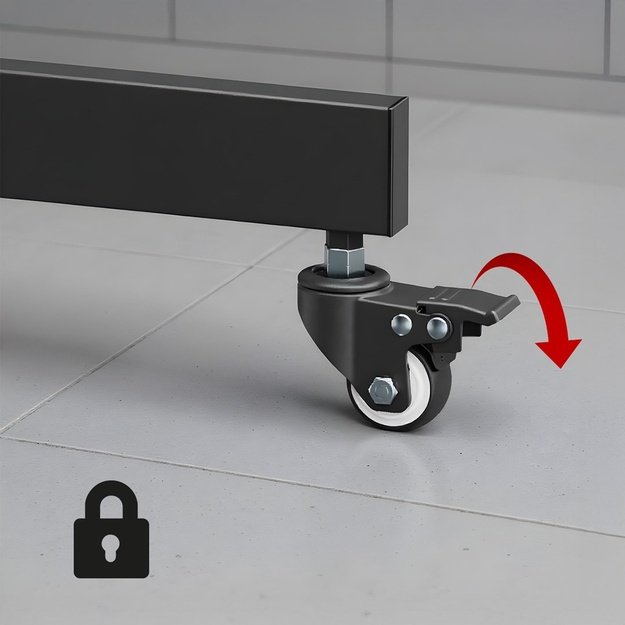 Maclean TV stand / cart, camera shelf, on wheels, 37-70 , max load 45kg/5kg shelf, max. VESA 600x400, MC-113 B
