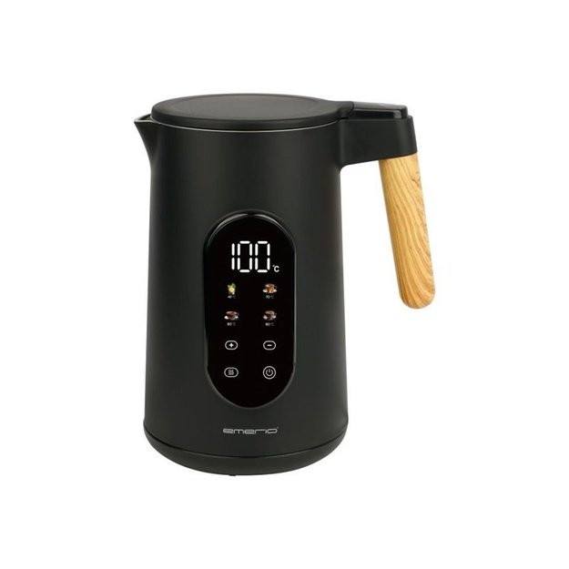 Emerio kettle 1,7 l Griff Holzopt,schnurlos,Digit.Disp