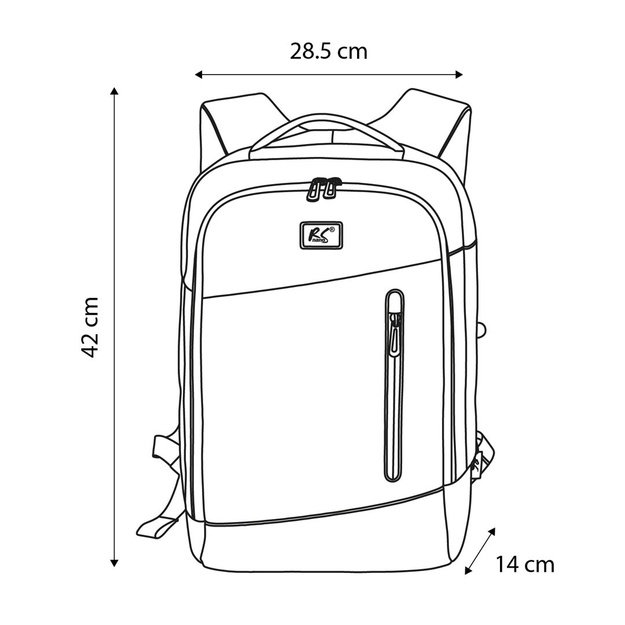 NanoRS Laptop Backpack, 15.6 , Black, 42x28.5x14, Waterproof RS204 B