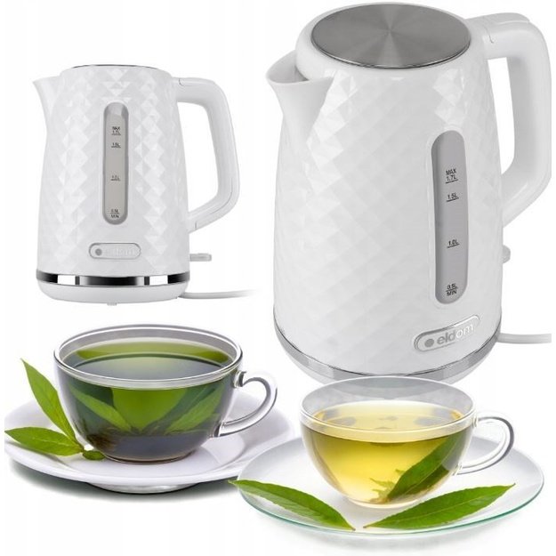 C280B ELDOM Kettle ELLI, capacity 1.7 l, power 2200 W, black, strix, white