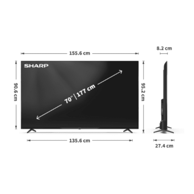 Sharp 70HL4265E 70  (178cm) 4K Ultra HD LED Google TV | Sharp