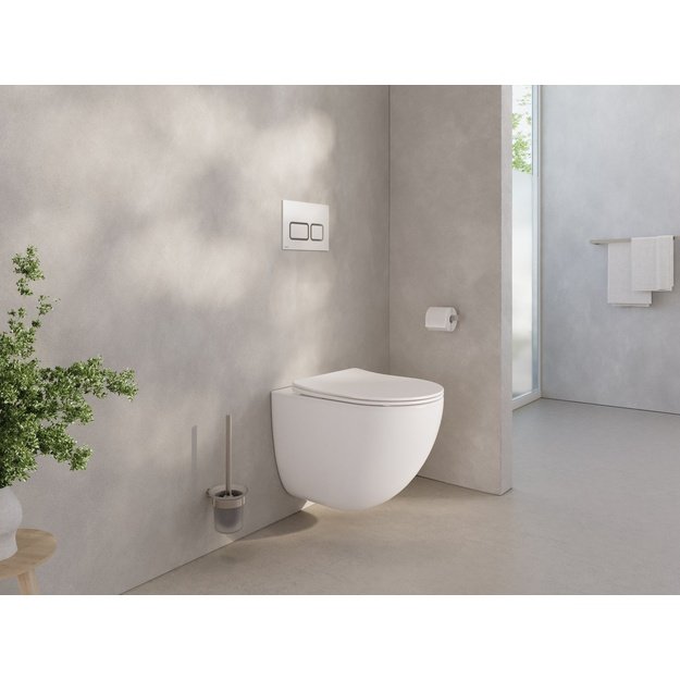 Pakabinamas unitazas Ravak Chrome AquaSpin su dangčiu, baltas, X03121