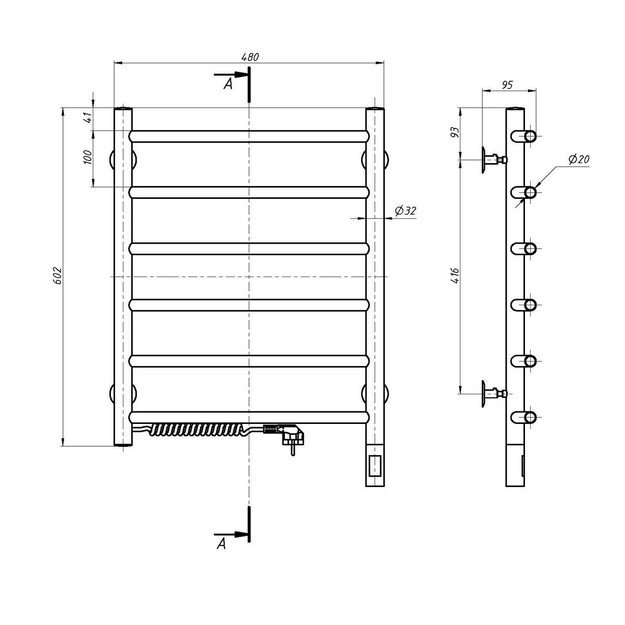 Elektrinis rank&scaron;luosčių džiovintuvas Navin Kamelia 480*600 Sensor su laikmačiu, 10-007133-4860, (lai 2