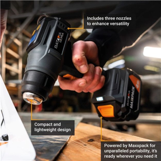 Batavia B.V. 18V Cordless Heat Gun with Digital LCD Display (battery and charger not included) 6