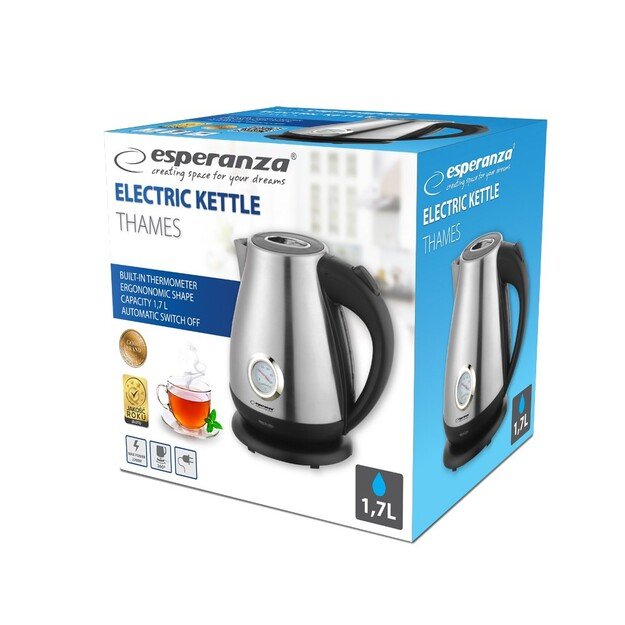 Esperanza EKK029 Electric kettle with a thermometer 1.7 L 2200 W Inox 1