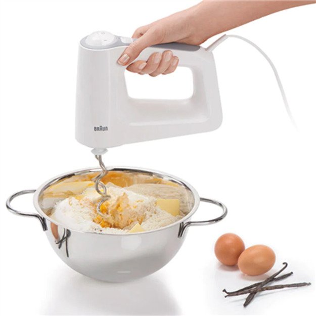 Braun HM 3135 WH Hand mixer 500 W Grey, White 1