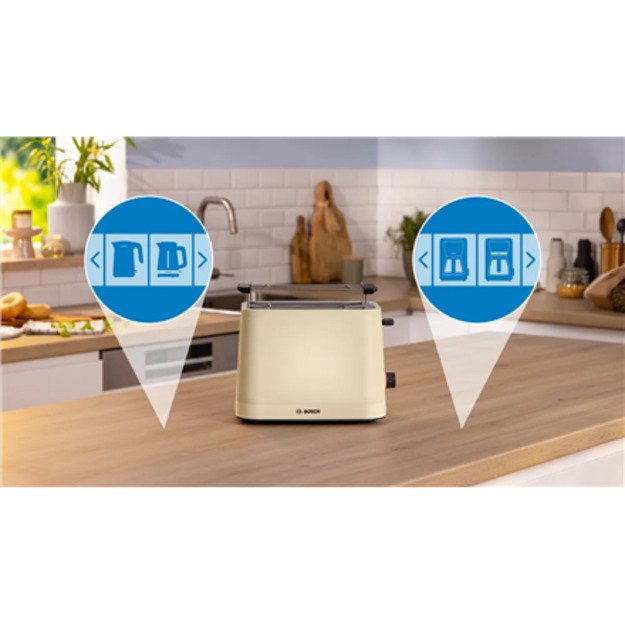 Bosch Compact Toaster | TAT3M127 MyMoment | Number of slots 2 | Housing material Plastic | Beige 5