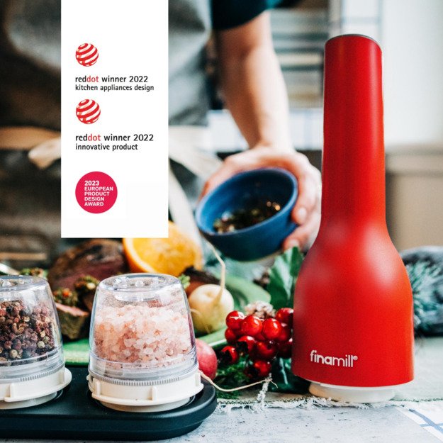 FINAMILL Įkraunamas malūnėlis su dviem FINAPOD Pro Plus antgaliais, raudona 5