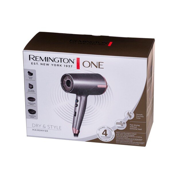 Remington | Hair dryer | D6077 | 2000 W | Number of temperature settings 3 | Ionic function | Diffuser nozzle | Grey 2