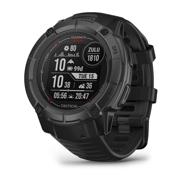 Garmin Instinct 2X Solar Tactical Edition 2.79 cm (1.1 ) MIP 50 mm Digital 176 x 176 pixels Touchscreen Black GPS (satellite)