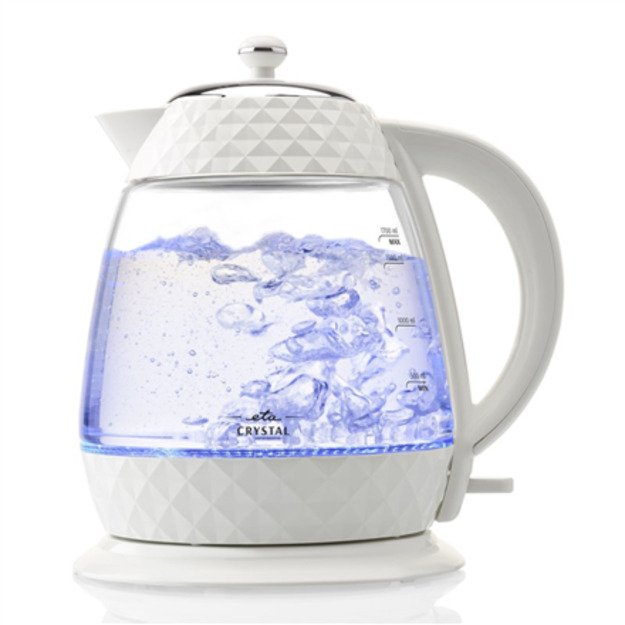 ETA | Crystal Kettle | ETA315490010 | Electric | 2200 W | 1.7 L | Glass | 360&deg; rotational base | Glass/White