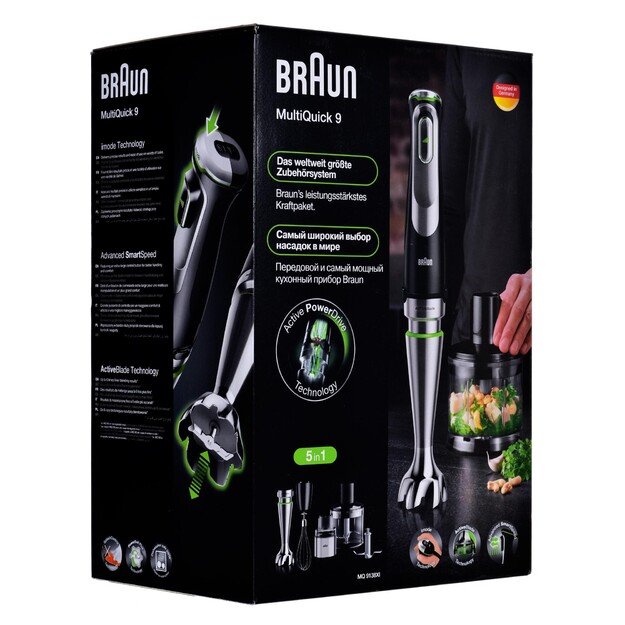 Braun | Hand Blender | MQ9138XI MultiQuick 9 | Hand Blender | 1200 W | Number of speeds 3 | Chopper | Ice crushing | Black 1