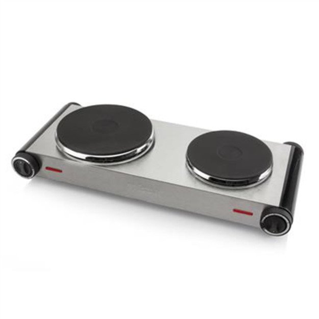 Tristar | Free standing table hob | KP-6248 | Number of burners/cooking zones 2 | Stainless Steel/Black | Electric 2