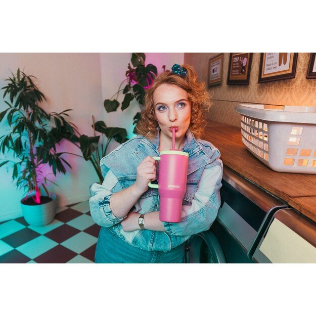 Thermal mug with telescopic straw Kambukka Rio Tumbler 950ml Bubblegum Mint 8