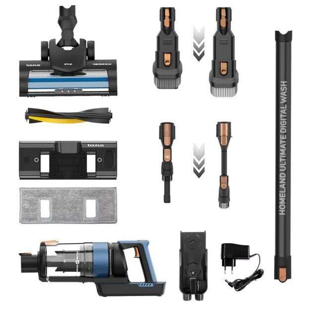 Cordless hoover with mop function Taurus Homeland Ultimate Digital Wash 21