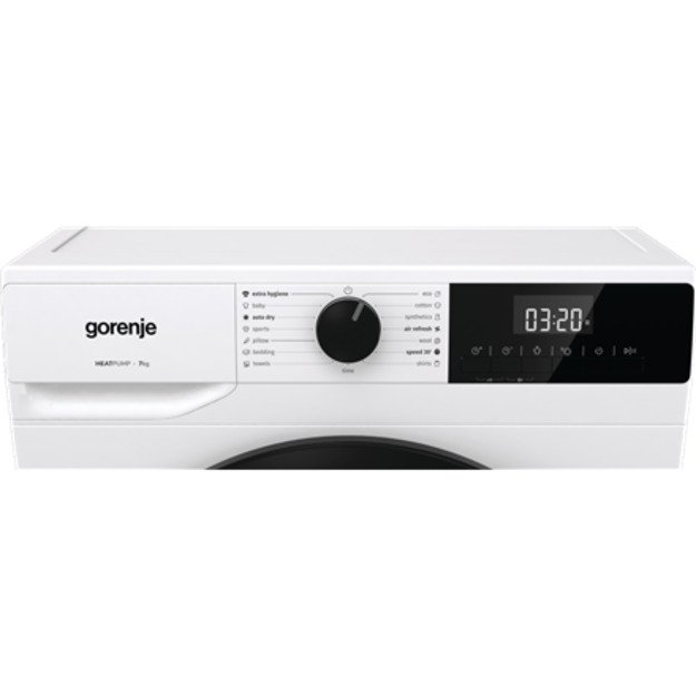 Gorenje Dryer Machine | D2HNE7E | Energy efficiency class E | Front loading | 7 kg | Heat pump | LED | Depth 51 cm | White 7