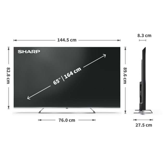 Sharp 4K Ultra HD QLED MiniLED TV | 65JP7265E | 55 | Smart TV | Google TV | UHD 5