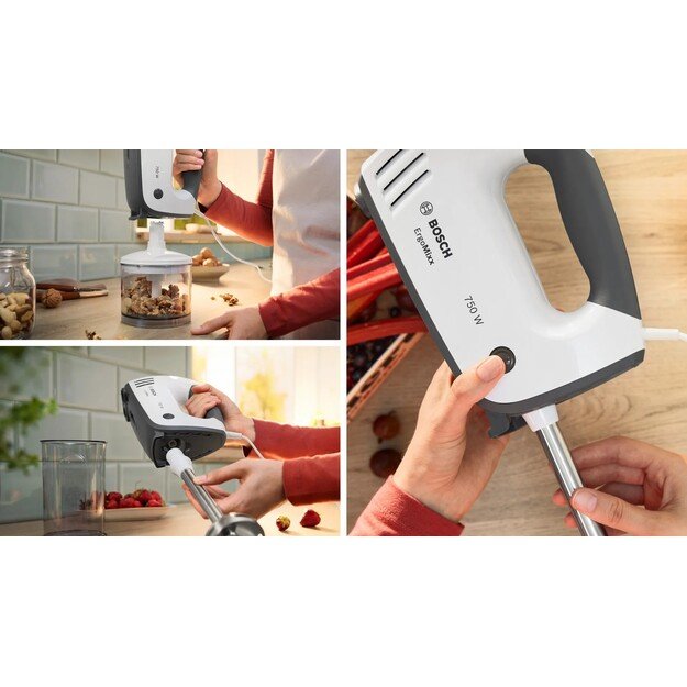 Bosch MFQ37490 mixer Hand mixer 750 W Grey, White 2