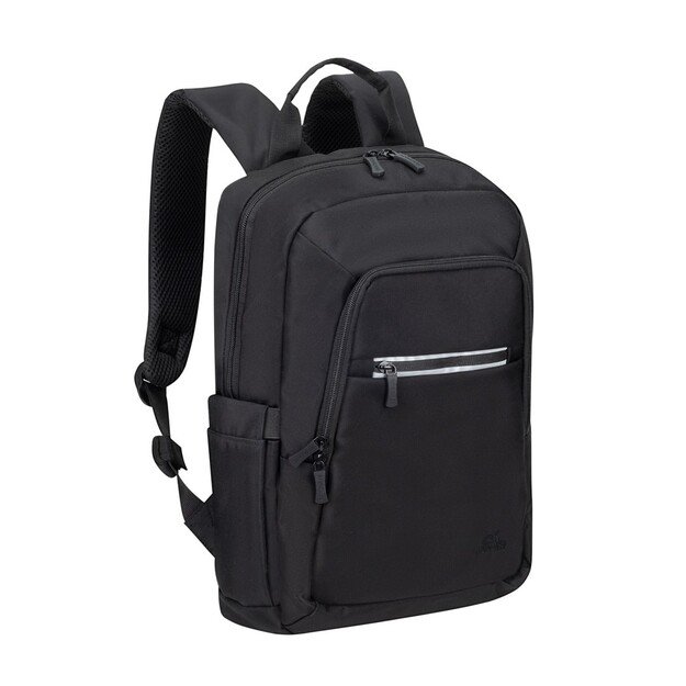 RIVACASE Alpendorf ECO 13.3 -14  laptop backpack, black, waterproof material, eco rPET, pockets for smartphone, documents,
