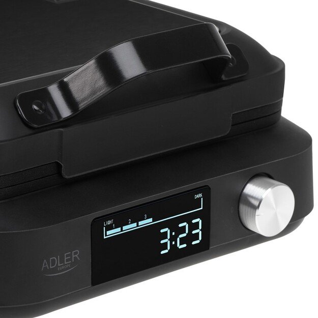 Adler Waffle Maker with LED Display | AD 3087 | 2200 W | Number of pastry 2 | Belgium | Black 4