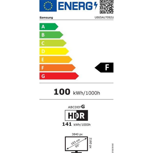 Televizorius SAMSUNG UE65AU7092UXXH