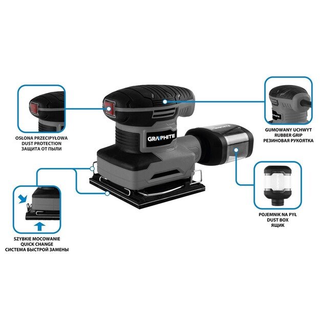 Orbital sander 240W, foot 110 x 100 mm