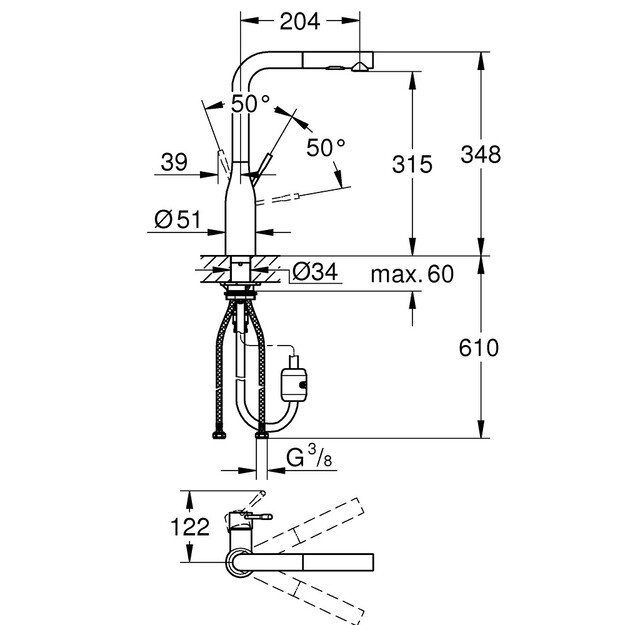 Maišytuvas Grohe Essence 30270A00, hard graphite