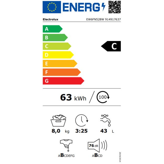 Skalbyklė ELECTROLUX EW6FN528W