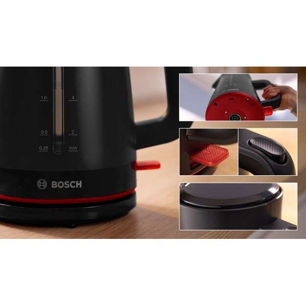 Bosch TWK3M123 electric kettle 1.7 L 2400 W Black