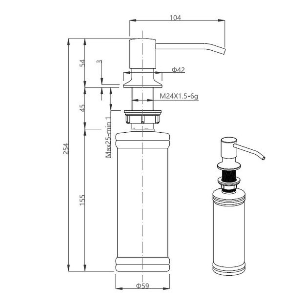 Dozatorius Quadron KEIRA MFS1001BE, smėlio