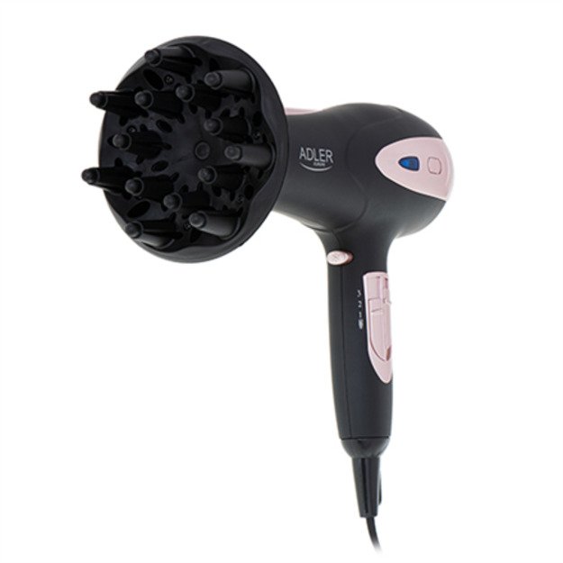 Adler | Hair Dryer | AD 2248b ION | 2200 W | Number of temperature settings 3 | Ionic function | Diffuser nozzle | Black