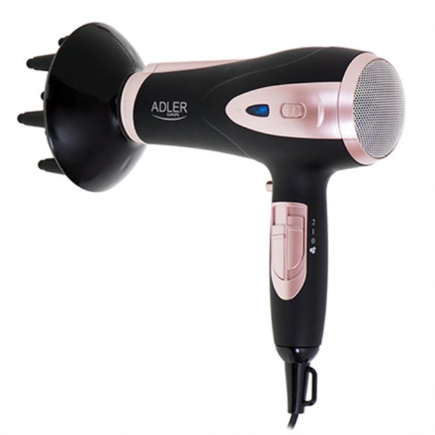 Adler | Hair Dryer | AD 2248b ION | 2200 W | Number of temperature settings 3 | Ionic function | Diffuser nozzle | Black