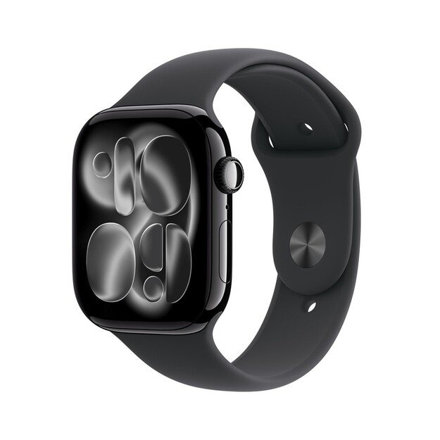 Apple Watch Series 11 GPS + Cellular 46mm Jet Black Aluminium Case with Black Sport Band - M/L 1