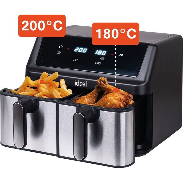 IDEAL Fat-free fryer, double horizontal 9L, 8 functions - including food drying 1