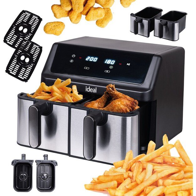 IDEAL Fat-free fryer, double horizontal 9L, 8 functions - including food drying 3