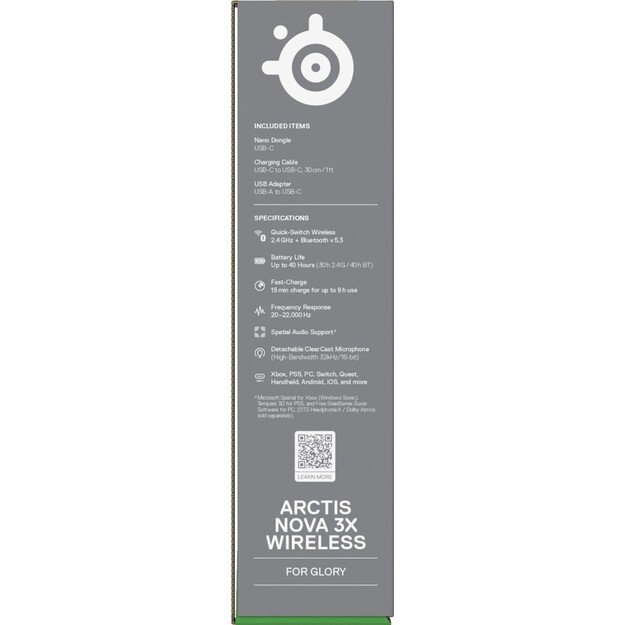 Steelseries Arctis Nova 3X Headset Wireless Head-band Music/Everyday Bluetooth Aqua colour