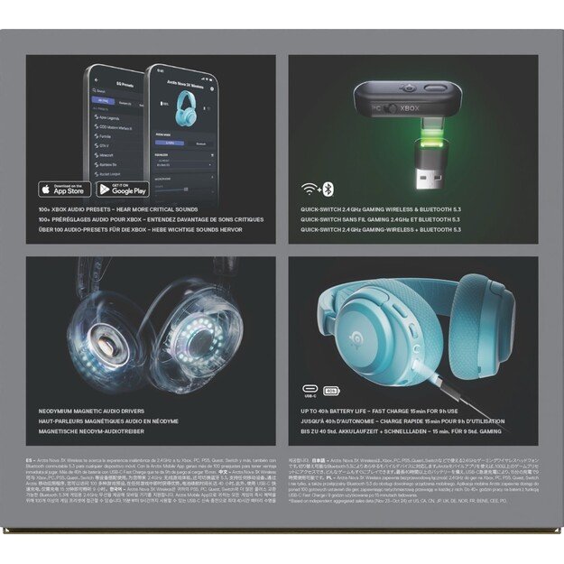 Steelseries Arctis Nova 3X Headset Wireless Head-band Music/Everyday Bluetooth Aqua colour