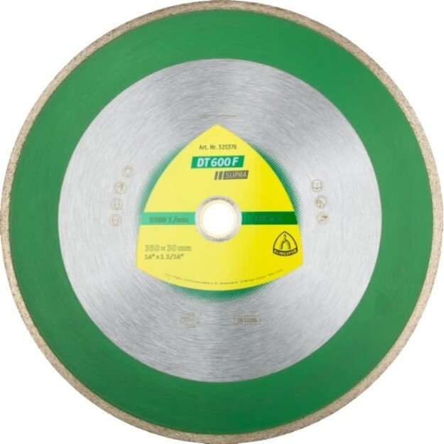 KLINGSPOR SOLID DIAMOND BLADE 250mm x 1.9mm x 30/25.4mm DT600F FOR CERAMICS