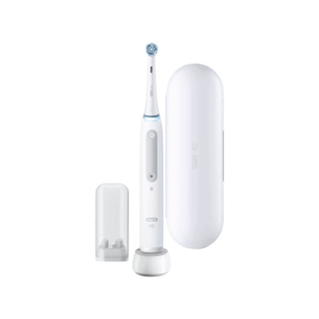 Oral-B | iO4 | Electric Toothbrush | Rechargeable | For adults | ml | Number of heads | Quite White | Number of brush heads incl