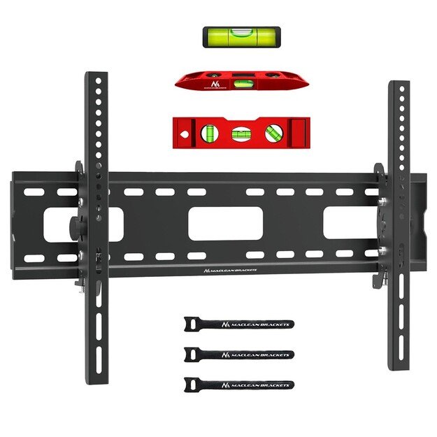 Maclean TV MC-421 Wall Mount Bracket 32 -90  VESA 600x400 80kg Tilting Universal Adjustable Spirit Level Accessories Flat Slim