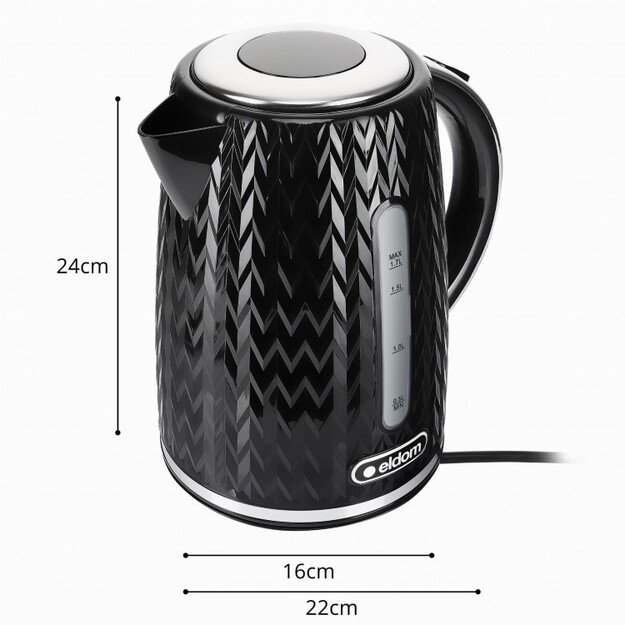 NELO kettle, capacity 1.7 l, power 2000 W, black 1