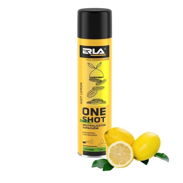 ERLA ONE SHOT 600ML BULK PAKUOTĖ 12 vnt. TIK CITRINŲ KVAPAS NEUTRALIZATORIAUS