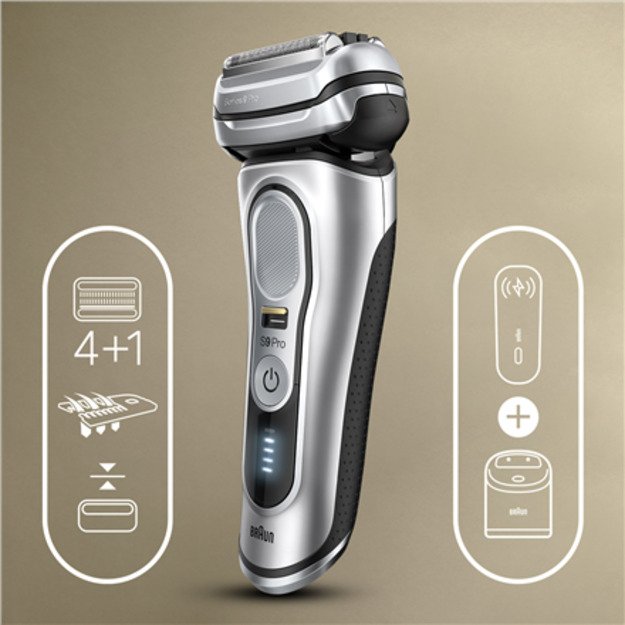 Braun Series 9 Pro 9477CC men s shaver Foil shaver Trimmer Black, Silver