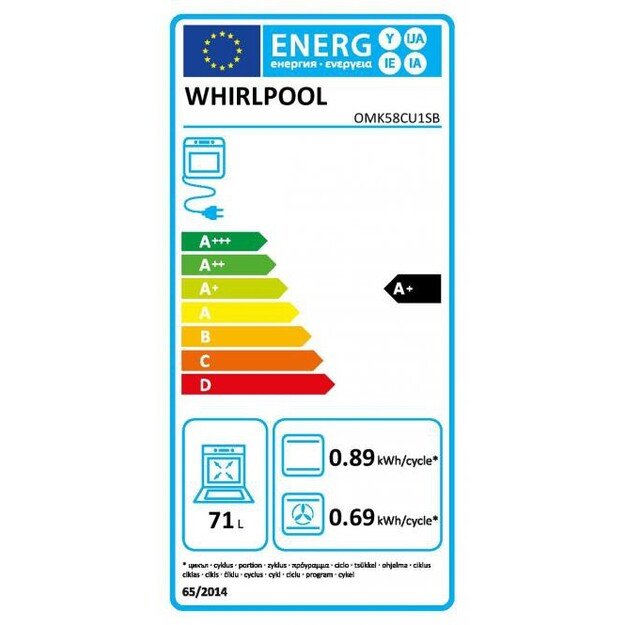 Juodos spalvos el.orkaitė Whirlpool OMK58CU1SB